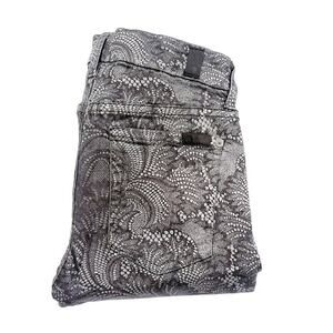 7 For All Mankind The Skinny Metallic Patterned Denim Jeans SZ25